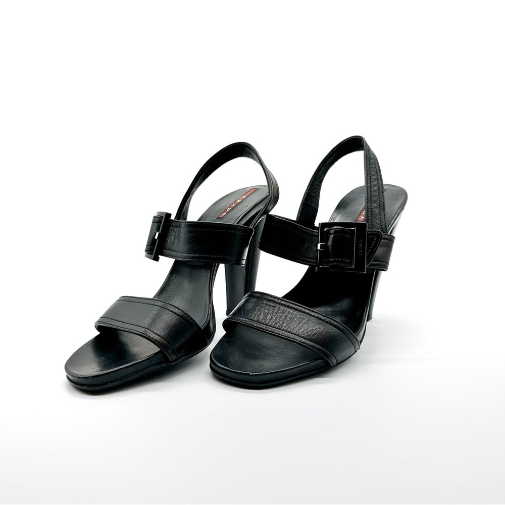 Vintage Prada Black Leather Heels 38.5 / 8.5